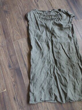 Vintage Via Signoria  Ladies Dress Made In Italy 100% Linen